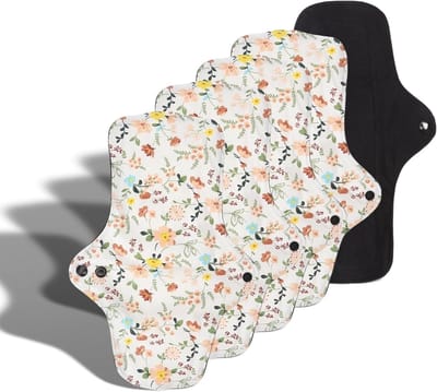 Set van 5 Wasbare Ademende Maandverbanden en Pantyliners van Bamboe, Herbruikbare en Waterproof Maandverbanden voor Vrouwen, Comfortabel en Duurzaam