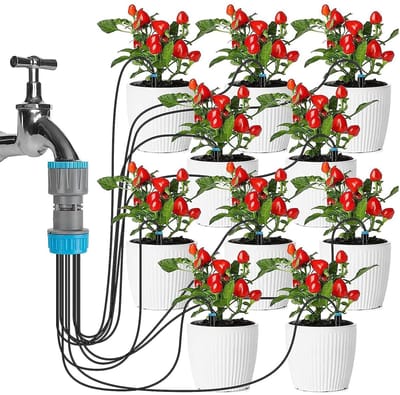Tuin Watergeefsysteem - Druppelsysteem Planten - Automatisch Besproeien - Tien Punten Langzaam - 18x10x12 cm - Groen