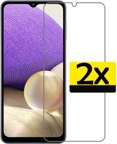 Screenprotector - Geschikt voor Samsung Galaxy A32 4G - 2 Stuks - Extra Sterk - Beschermglas - Gehard Glas - Tempered Glass - Screen Protector