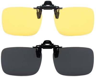Zonnebril opzetbril voor brildragers - clip-on zonnebril voor heren en dames, 2 stuks