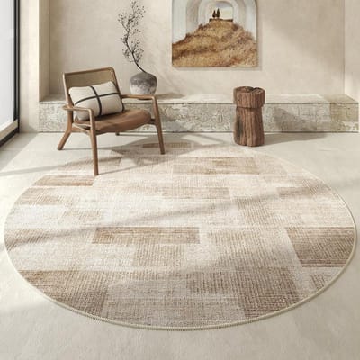 Moderne Minimalistische Vloerkleden voor Slaapkamer Groot Oppervlak Dik Studiekleed Licht Luxe Woonkamer Decoratie Rond Tapijt Thuis Antislip Mat 80x80CM