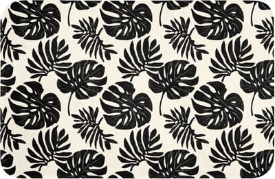 WC mat 60x40 cm - Antislip - Modern - Monstera - Zwart - Toiletmat - Vloermat - Douchemat - Toilet tapijt - Toiletmatten
