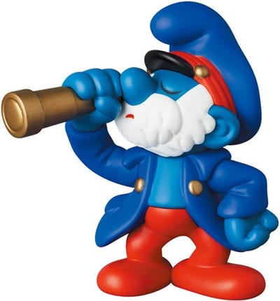 Medicom en de Smurfen - Kapitein smurf - Verzamelobject op blister - 8 cm