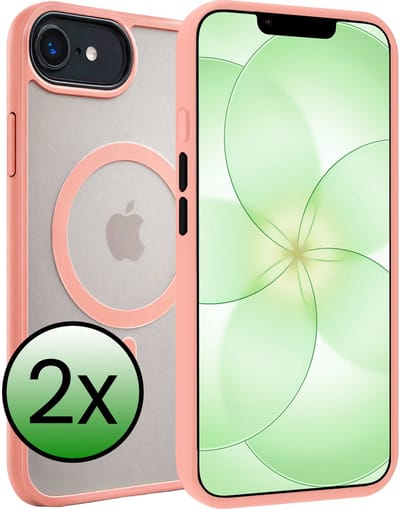 Hoesje 2 Stuks - Geschikt voor Apple iPhone 17e - Magsafe Compatible - Sterk & Shockproof - Back Cover - Shock Proof Case - Telefoon Hoes - Perzik