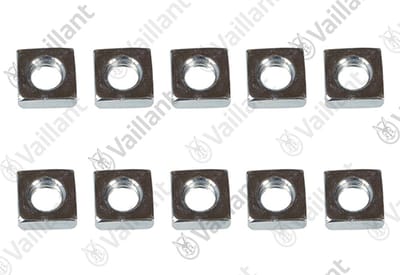 VAILLANT Moer, Vierkante moer M6 (x10) 0010038138 Adapter 60/100 naar 63/96 o.a. Vaillant-Nr. , 0010028407