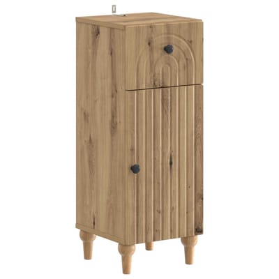 vidaXL - Badkamer - Opbergkast - ALKMAAR - Artisanaal - eiken - 30 - x - 31 - x - 80 - cm