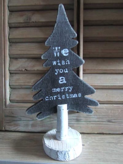 Kerstboompje zwart van hout