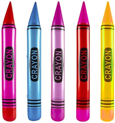 Dailygoods- Opblaasbaar Speelgoed 5 Stuks - Neon Potloodballonnen - Decoratie Schoolkamer - Kinderspelletjes - Veilig PVC - Levendige Kleuren - Ballonnen