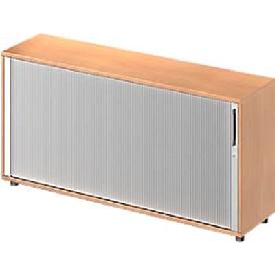 Schäfer Shop Genius Roldeurkast met dwarse roldeur TETRIS WOOD, 2 ordnerhoogten, B 1600 mm, hoogte incl. glijders, beukenpatroon
