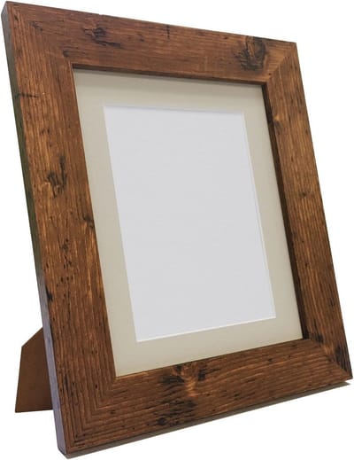Houten Fotolijst Vintage Stijl met Passe-partout Lichtgrijs 30x30 cm