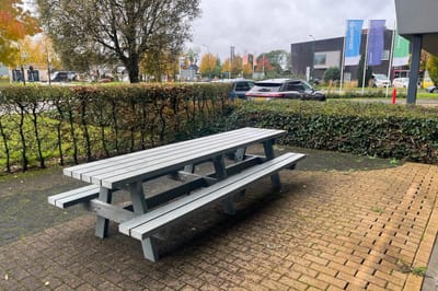 Rockwood® Picknicktafel Vlier - Zwaar Kunststof - Mineral Grey 2.40m