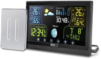 Weerstation Draasloos Binnen/Buiten - Weerstation - Touchscreen Kleurenscherm - Draadloze Buitensensor - Weersvoorspelling - Voor Thuisgebruik