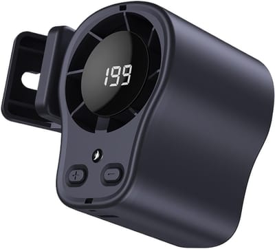 Ventilator - Clipventilator - Autoventilator - Draagbaar - LED-display - 360° draaibaar, geschikt voor binnen- en buitengebruik, ook te gebruiken als persoonlijke ventilator voor kamperen, reizen, picknicks, enz., Grijs