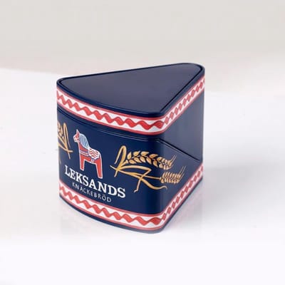 Bewaarblik Driehoek - Keuken Opberger - Knäckebröd Bewaren - Scandinavisch Design - 13 x 15 x 12 cm - Marineblauw