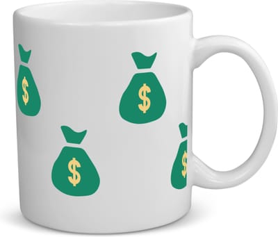 Akyol - geld zakken koffiemok - theemok - Geld - iemand die van geld houdt - cadeau voor iemand die houdt van geld - verjaardagscadeau - gift - geschenk - 350 ML inhoud