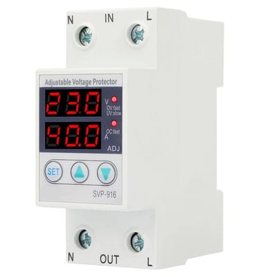 Allecto - Enkelvoudige Spanning Bescherming - 230V AC Beveiliging - Over- en Onder spanning Beveiliging - 63A - Intelligente Bescherming - Veilighe...