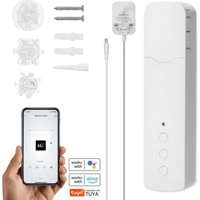 Tuya WiFi TM616EGWT Intelligente Trekkralen Gordijnmotor Intelligent Huis Huishouden Hotel Elektrisch UK Plug white