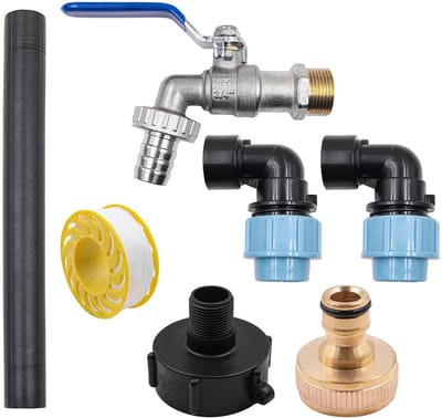 Dailygoody Zwanenhals 3/4 Inch - Messing Outlet Tap - Duurzaam en roestbestendig - Geschikt voor 1000L Container - Perfect voor regenwaterta...