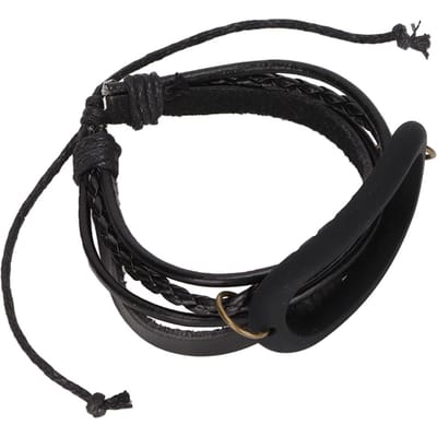 Bracelet de Mode en Cuir pour Xiaomi Mi Band 6 6 NFC Fait Main DIY Bracelet de Rechange Noir black