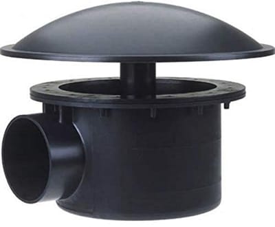 Vloerafvoer met kamer en boog voor vijvers, zwaar model, 110 mm, zwart