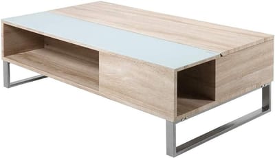 Salontafel - Koffietafel - Woonkamer - Inklapbaar opbergvak - 110 x 60 cm - Sonoma eiken
