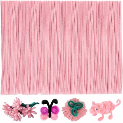 Fako Bijoux - 100 Oudroze Pijpenragers - Set van 100 Stuks Chenille Draden - Oudroze - 30 cm Lang - Knutselen - DIY - Hobby - Chenille Draad – Flexibele Pijpenragers - Kinderen en Volwassenen - 100 Stuks