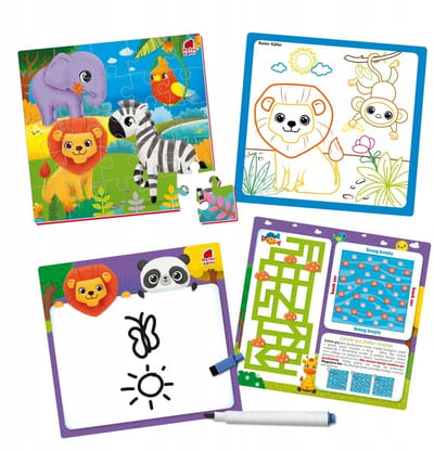 Educatieve 4-in-1 Dierentuin Puzzel & Speelset
