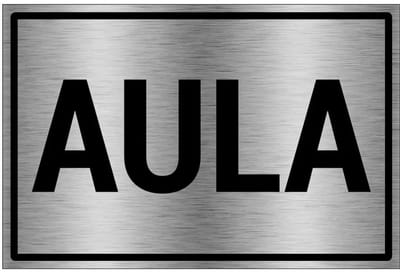 Aula bord - gecoat brushed aluminium - grijs zwart | 30 x 20 cm