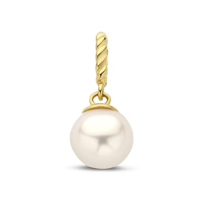 New Bling - 9NBG-0913 - 14K geelgouden Hanger – Witte Parel – Dames Hanger