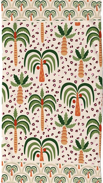 Strandlaken voor Kinderen 100x180 cm - Tropische Palmboom Print - Zandkleur - Oeko-Tex Gecertificeerd - Good Morning