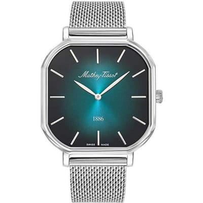 Mathey-Tissot Monsoon Vierkant Roestvrij Staal Groen Wijzerplaat Quartz H7917AV Herenhorloge groen