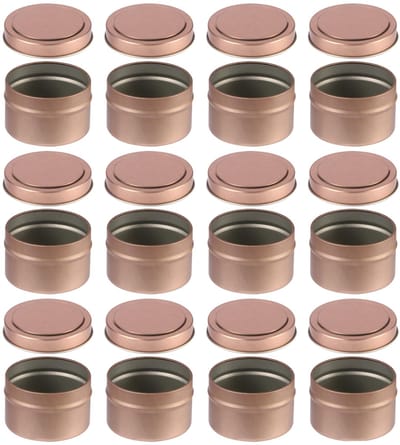 12 stuks kaarsblikjes met deksel, kaarsenmaken van houders, decoratieve ronde metalen kaarsblikjes, lege kaarsblikjes voor doe-het-zelf kaarsen, specerijen, sieraden, poeder, snoep, zalf, roségoud