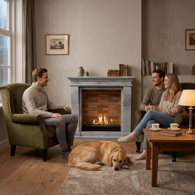 Xaralyn Bio-ethanol haard - Kreta-Mini BST-SGP - grijs gepolijst natuursteen - 3 KW verwarming - haardombouw inclusief inbouwhaard - schouw