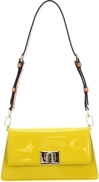 FURLA Leren Schoudertas Avondtas Zoe Mini Shoulder Bag Canary Geel