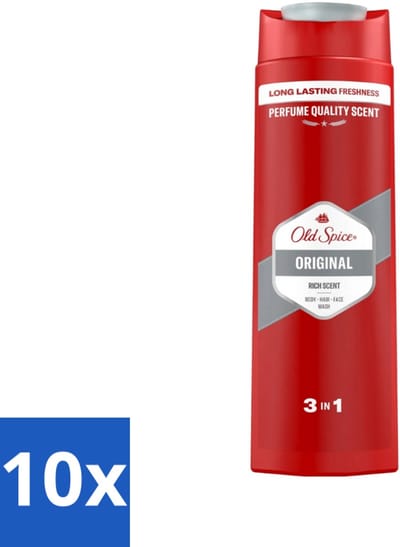 10 x Old Spice - Original - Douchegel 3-in-1 - Reinigt, Verfrist & Verzorgt - 400 ml - Douchegel - 3-in-1 - Reinigen - Verfrissen - Verzorgen