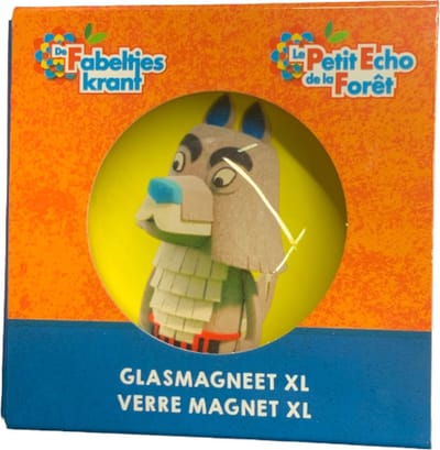 Glasmagneet - de Fabeltjeskrant - koelkastmagneet - Tv series van vroeger - Bor de Wolf - 5 cm