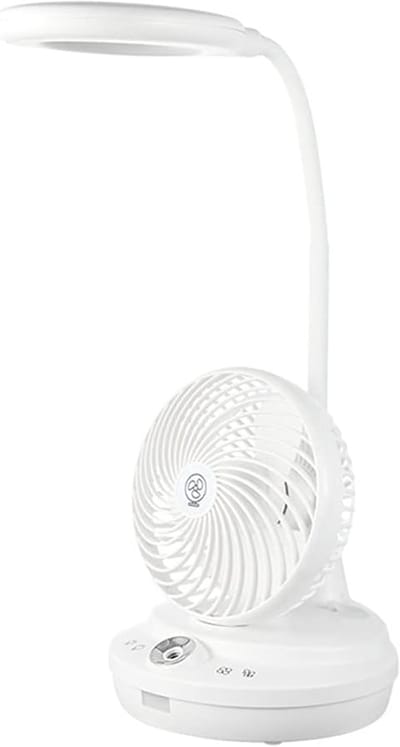 Ventilateur de bureau 3 en 1, ventilateur brumisateur, lampe de table portable rechargeable par USB, 3 modes, pour extérieur, bureau, voyage, maison