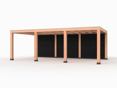 Douglas overkapping, 750 x 400, met zwarte achterwand, Westwood Modern Plus