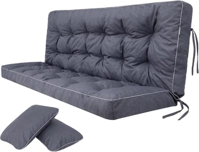 Bankkussen - Zit- en rugkussen - Buitencomfort - Waterdicht gewatteerd design - 150 cm lengte - Marineblauw