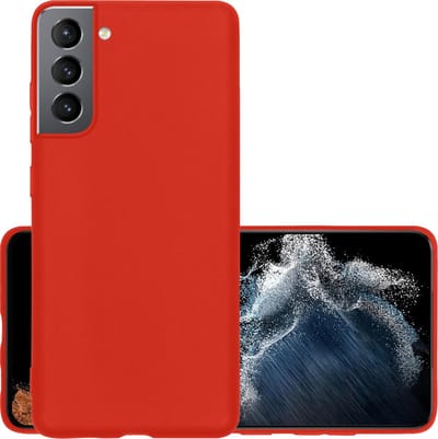 Hoesje - Geschikt voor Samsung Galaxy S22 - Sterk & Shockproof - Hoes Cover - Siliconen Case - Rood