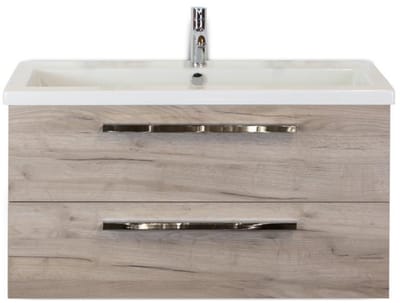 Seville Badmeubelset 100 cm - Craft Oak - Wastafel Djazz 1 Kraangat
