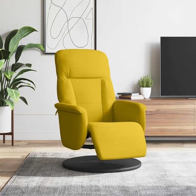 vidaXL - Fauteuil - met - voetensteun - verstelbaar - fluweel - geel
