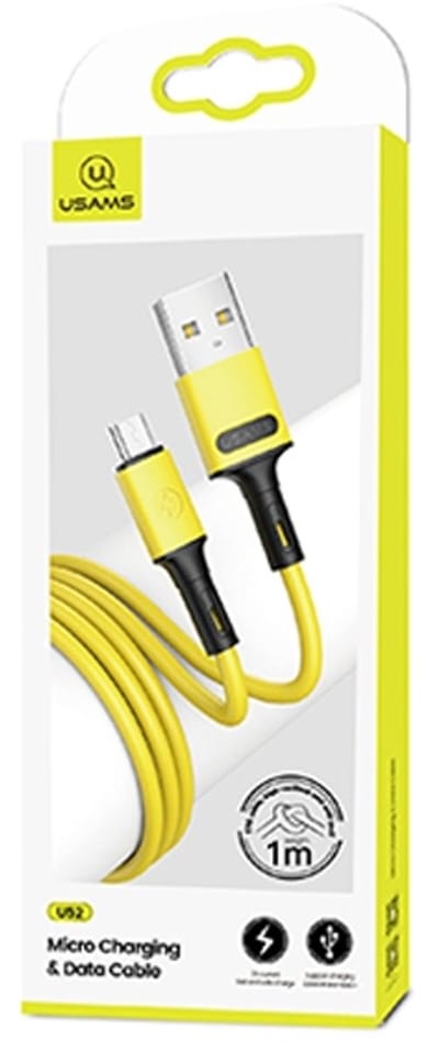USAMS U52 Serie - MicroUSB Kabel - 1m - Geel - Snel Laden
