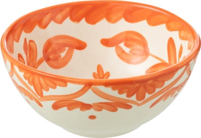 J-Line kom Granada High - keramiek - wit/oranje - small - Ø 14 cm