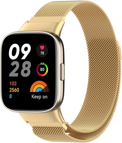 By Qubix - Milanese bandje - Goud - Geschikt voor Xiaomi Redmi Watch 3
