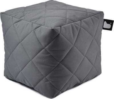 Extreme Lounging - b-box quilted - vierkante poef - binnen & buiten - UV- en waterbestendig - 40x40cm - Grijs