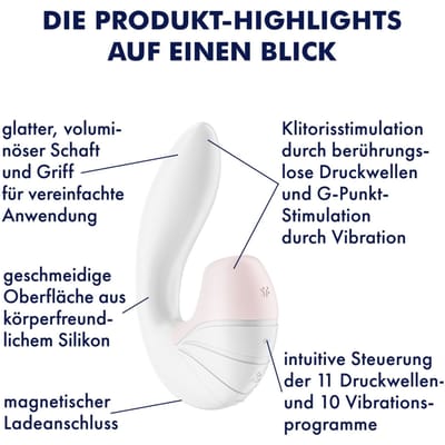Satisfyer, drukgolfvibrator, Supernova, 18 cm, flexibel verstelbaar, waterdicht, drukgolven en trilling
