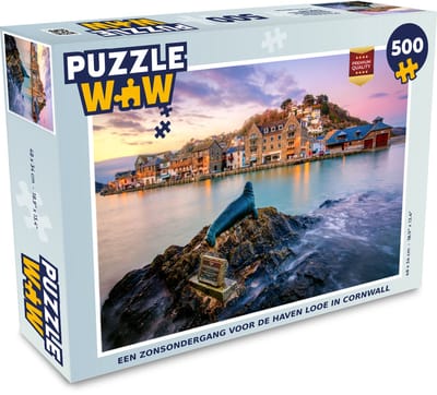 Puzzel Een zonsondergang voor de haven Looe in Cornwall - Legpuzzel - Puzzel 500 stukjes
