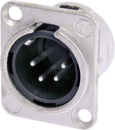 Neutrik NC4MDL1 XLR-connector Flensstekker, contacten recht Aantal polen: 4 Zilver 1 stuk(s)