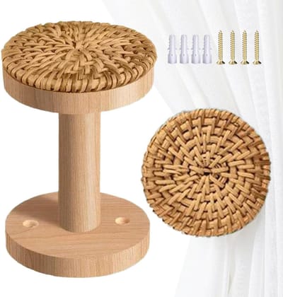 Gordijnhouders - Wandbevestigingen - Gordijnen Beheren - Handgeweven Boho Stijl - 2 Stuks - Niet gespecificeerd